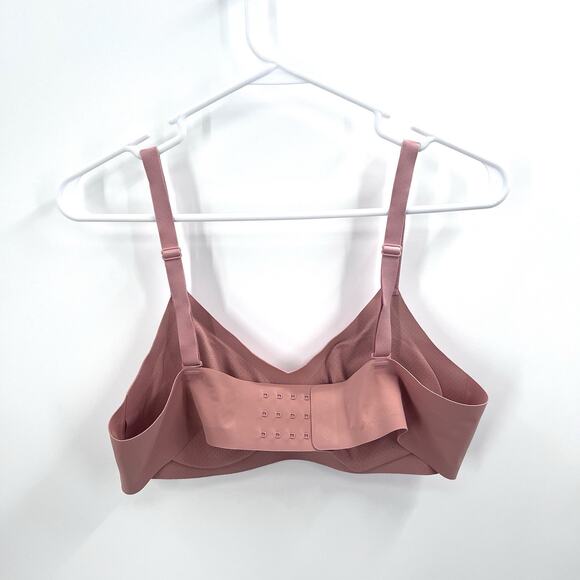 Knix Thin Strap Padded V Neck Wireless Bra Pink Ginger Size 2 - Picture 6 of 7